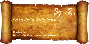 Szitás Rózsa névjegykártya