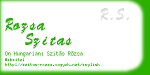 rozsa szitas business card