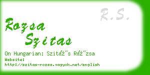 rozsa szitas business card